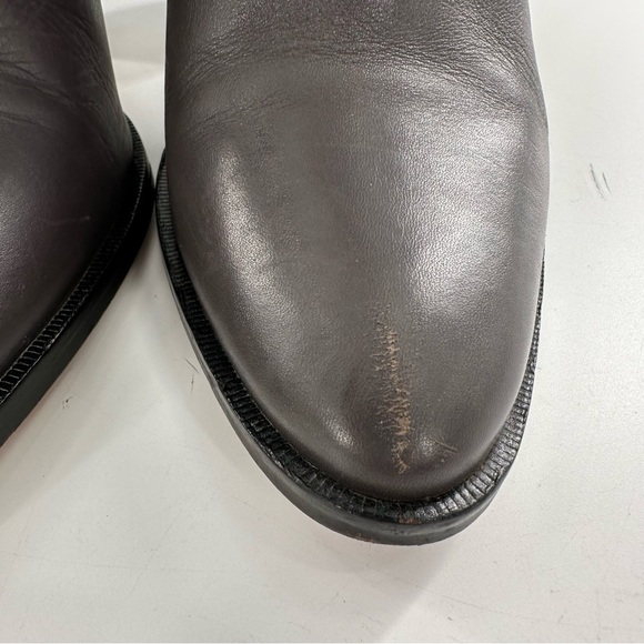 Dune Prestonn womens ankle booties size 7 38 gray leather zip up boots - Picture 6 of 15